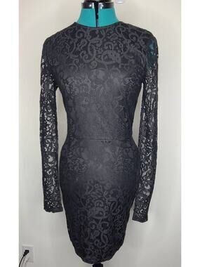 Tobi long sleeve black lace dress - small?  see measurements